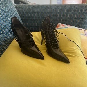 Gianni Barbato Italian heels with lace up detail and horn heel